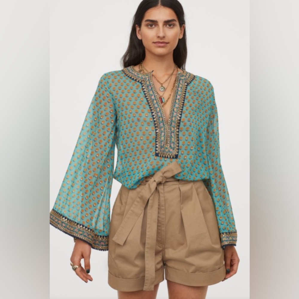 H&M x Sabyasachi Silk Chiffon Top